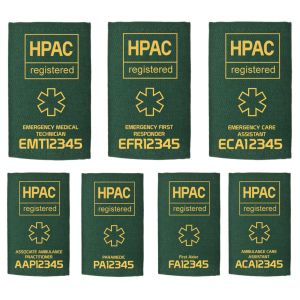 HPAC Registered Epaulettes - Green with Yellow Printing