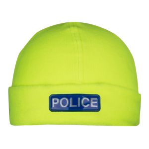 Watch Caps - Police - Reflective Blue on Hi-Vis Yellow - Reflective Logo - Restricted