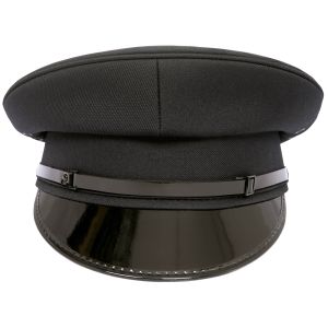 Security Flat Peaked Black Cap