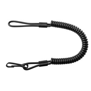 Niton Tactical Kevlar Coiled Lanyard With 38mm Belt Loop & Angular Snap Hook - Black
