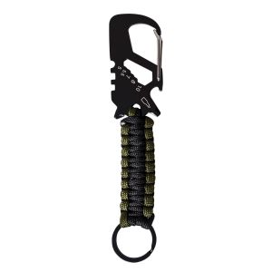 Niton Tactical Carabiner Multi-Tool With Paracord Keyring - Black/Green