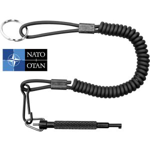 Coiled Ballistic Kevlar Lanyard with Standard Clip - NATO Approved