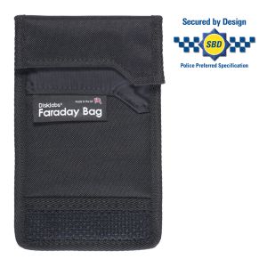 Secured by Design Phone Shield (PS1) Faraday Pouch for Phones & Small Devices – Black