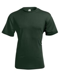 This image displays the front view of the Green Heavyweight T-Shirt. The t-shirt features a solid green colour with a clean, minimalist design. It has a ribbed crew neck and short sleeves, providing a classic and comfortable look. The fabric appears to be