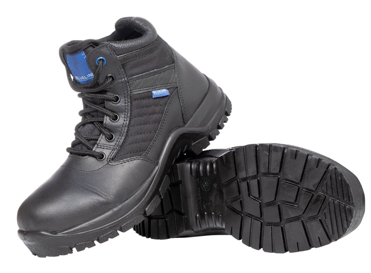 Black blueline police boots