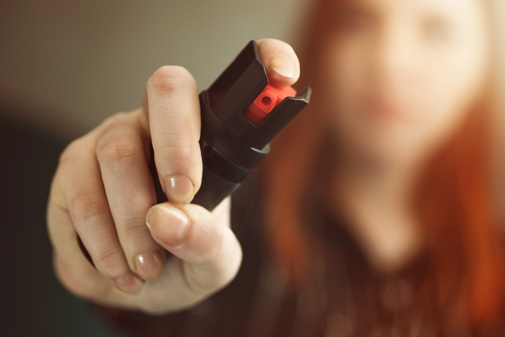 woman with defence spray