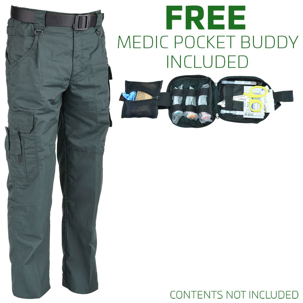 Green paramedic trousers